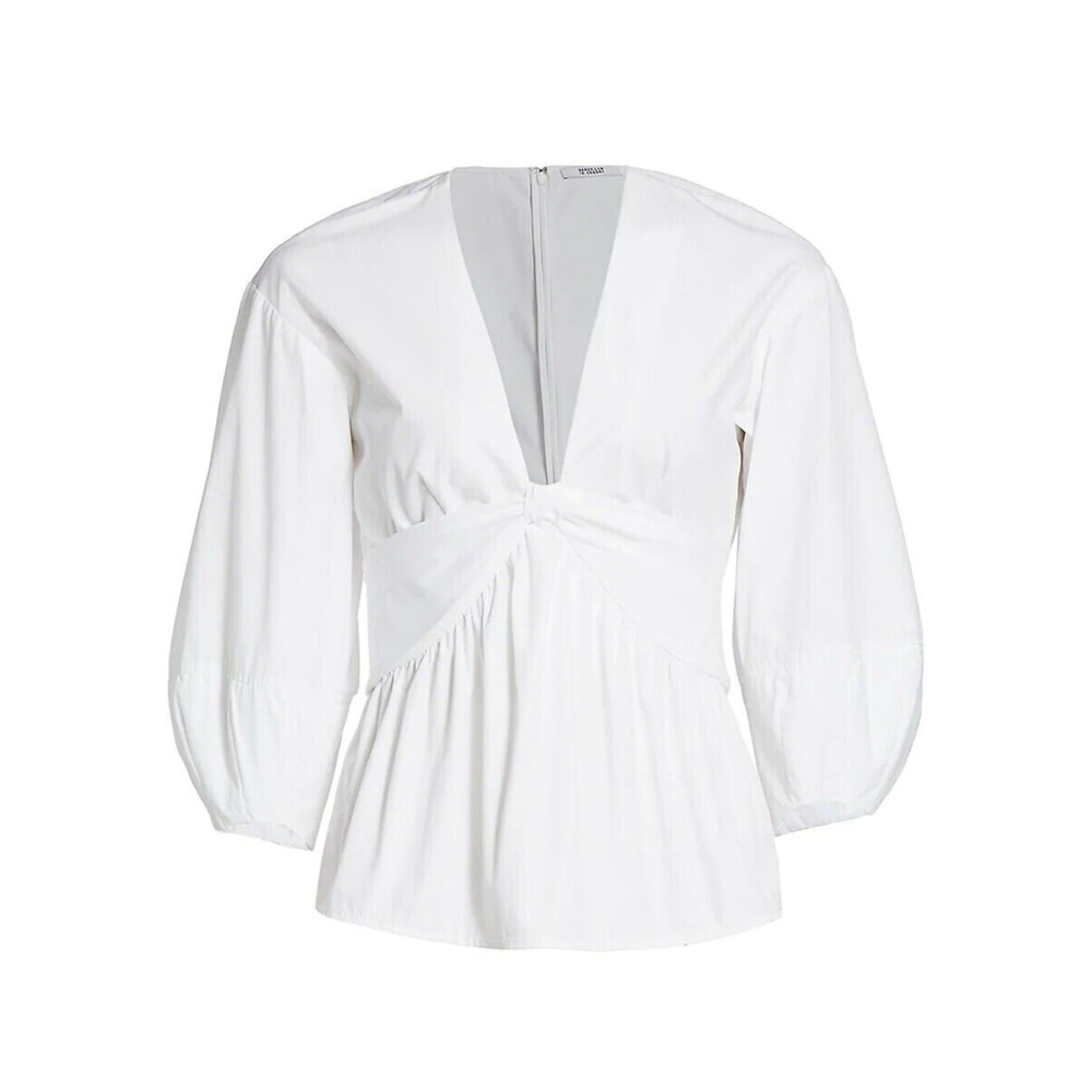 Derek Lam 10 Crosby Noe Blouse Optic White Size 42 (M)‎ MSRP: $ 295.00 - Picture 2 of 10